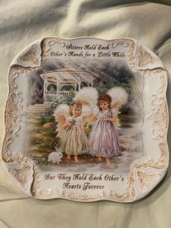 Sisters love forever decorative plate