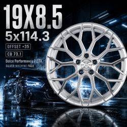 🔥 19X8.5 DOLCE PISTA Silver Machine Face Wheels 🔥