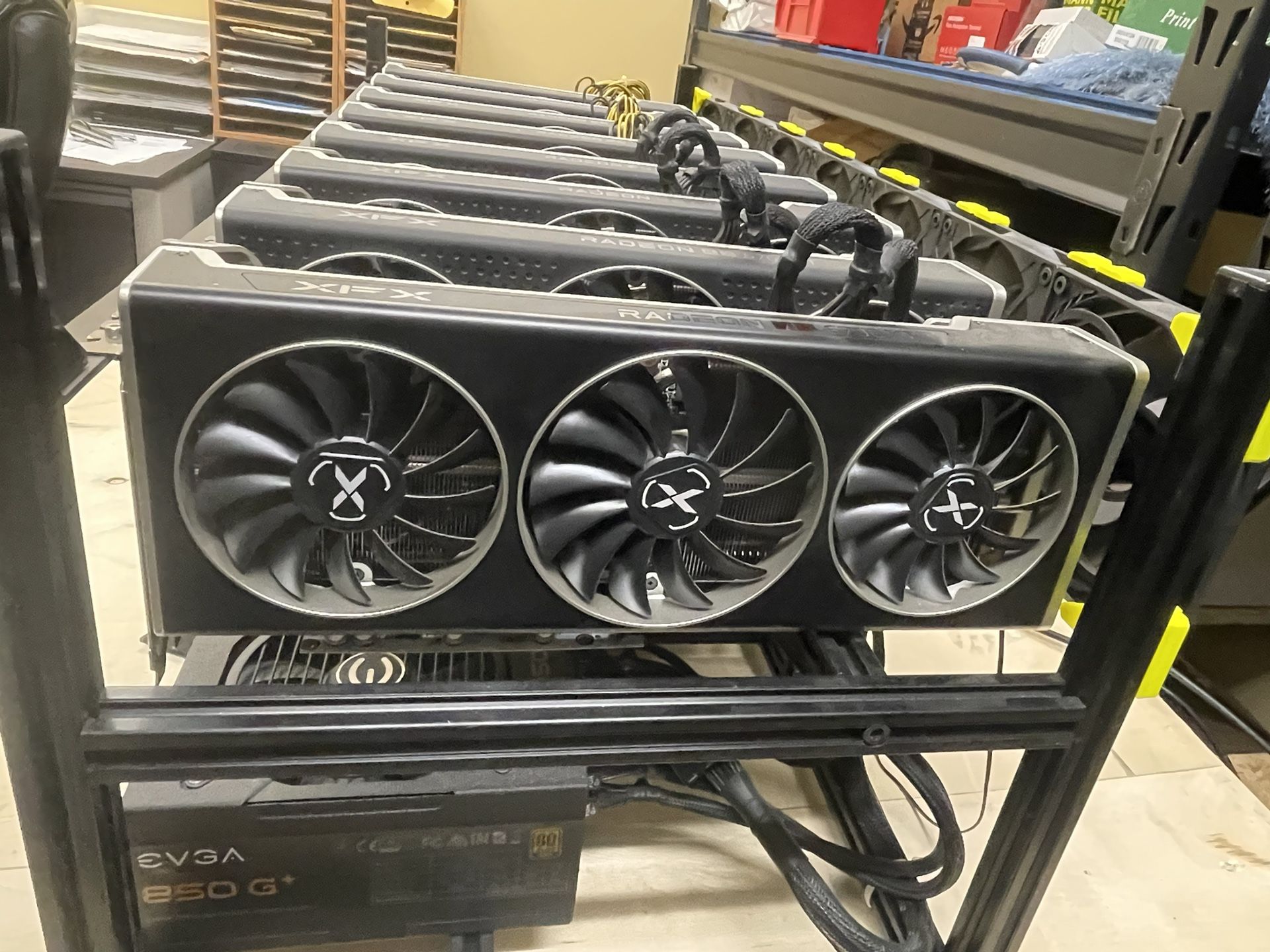 8x 6700xt GPU Mining Rig Setup