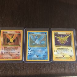 Holo Moltres Zapdos Articuno Fossil