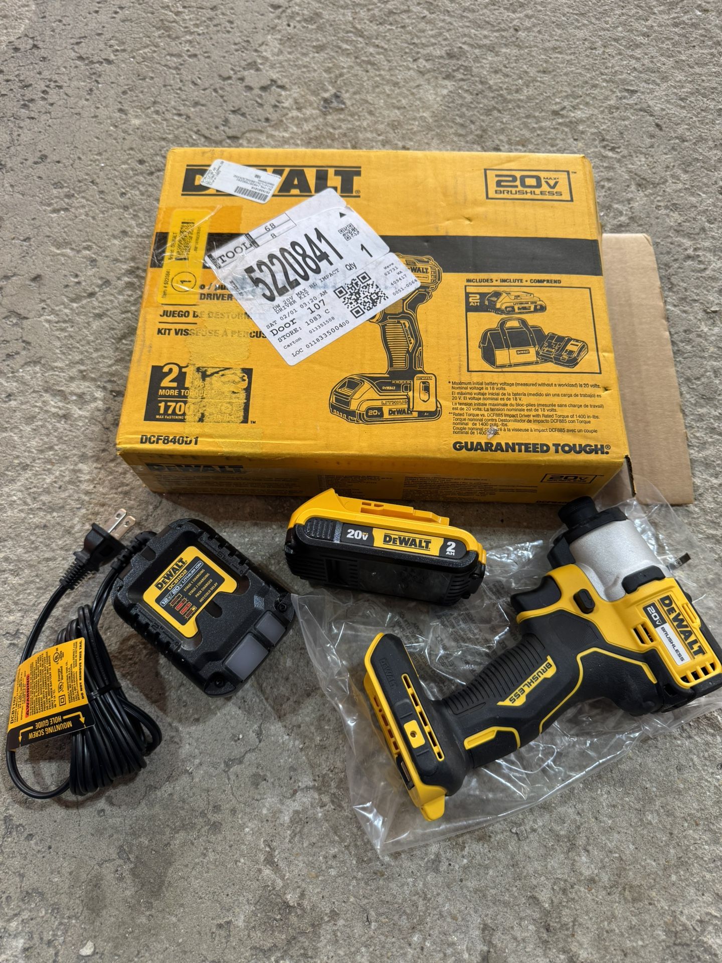DEWALT 20volt Impact Driver 1/4-in Brushless Cordless (Battery and Charger Included ) 2024 BRAND NEW
