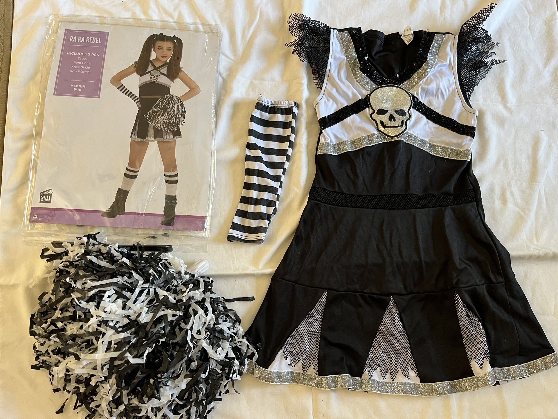 Zombie Cheerleader Costume, Youth Sized 8-10 Medium