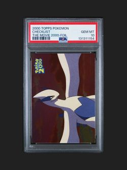 2000 TOPPS POKEMON THE MOVIE 2000 | FOIL CHECKLIST PSA 10 Pop 10