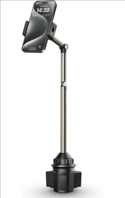 JSAUX Car Cup Holder Phone Mount, Metal Long Arm, Adjustable Base
Sturdy Metal Arm, Adjustable Height and Angle, Secure Phone Grip, Fits 2.17-4.33 in 