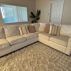  White Leather Sectional