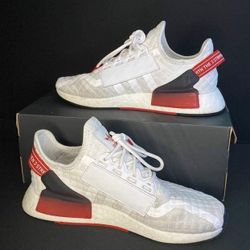 NMD_R1 V2 ‘Quilted White Solar Red’