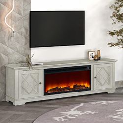 FESTIVO 78" Farmhouse Electric Fireplace TV Stand - Fits up to 80" TV (NEW)