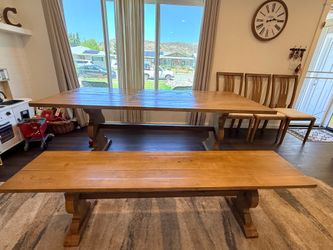 Dining room table with Bench and chairs