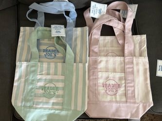 Trader Joe's Striped Mini Canvas Tote Bags