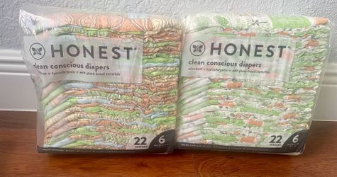 Baby Diapers Honest Size 6 (35 Lb +) New (2 Packages)