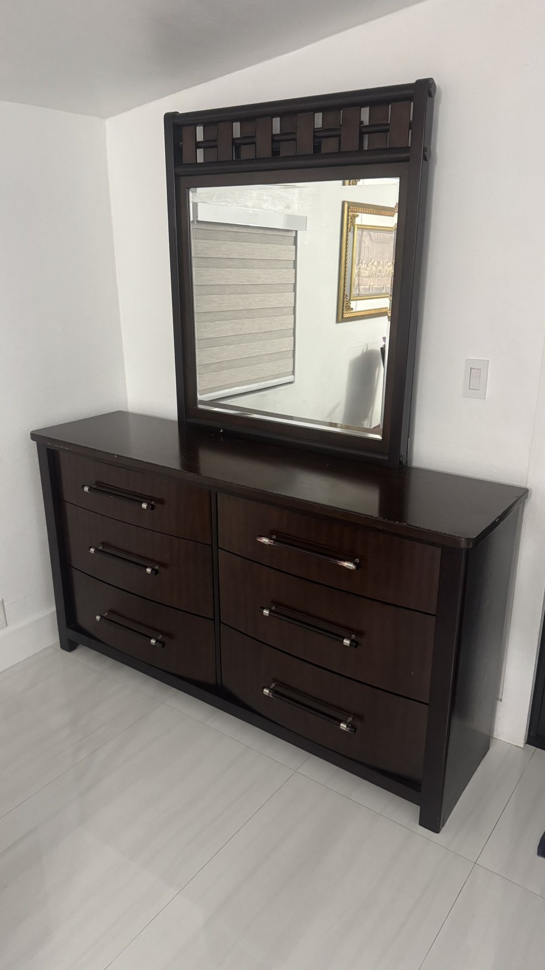 dresser and mirror