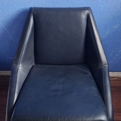 West Elm Parker Leather Slipper Chairs Black 