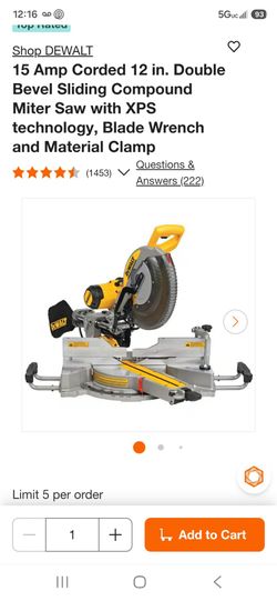 DEWALT 12 in. Double Bevel Sliding Compound Miter Saw