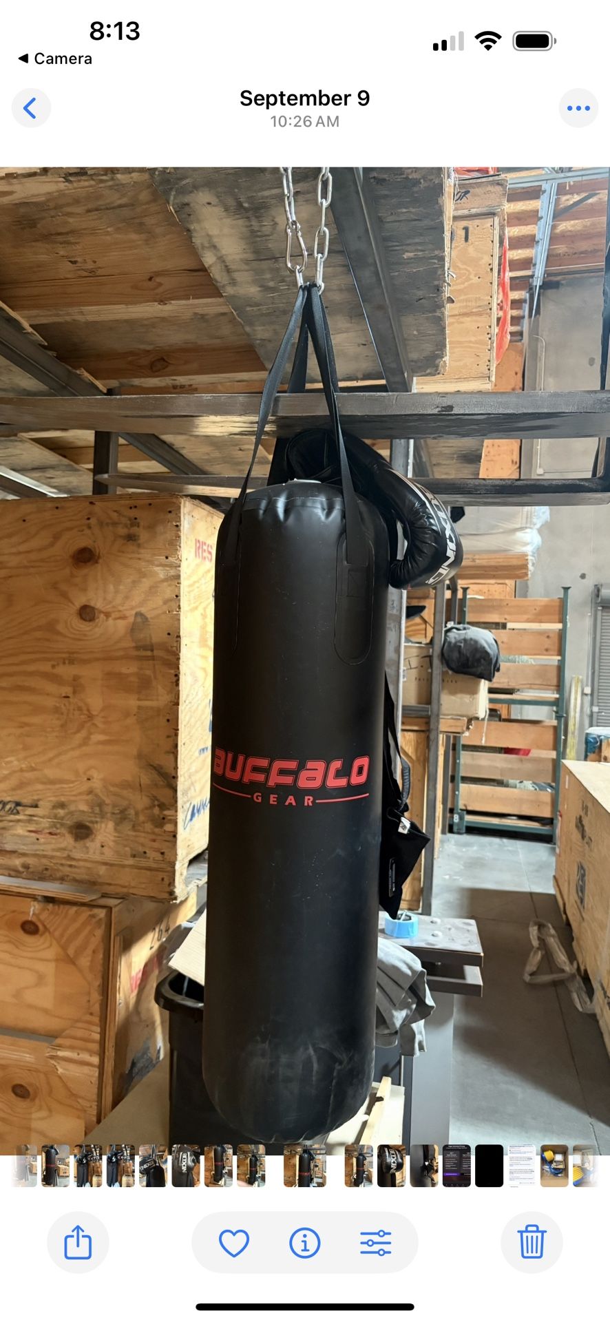 Buffalo Gear Heavy Water Large Punching Bag and Gloves