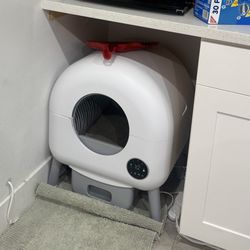 Automatic Cat Litter Box Self Cleaning Litter Box Large Capacity for Multiple Cats, App Control with Safety Sensors, Removable Washable Liner,2 Rolls 