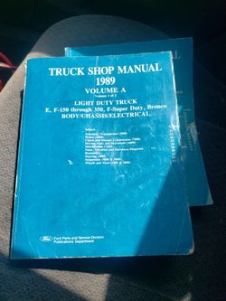 Two Book Set 1989 Ford Truck Shop Manuals OEM Factory Original Volume A1 And A2