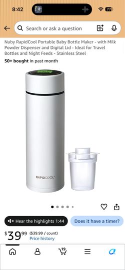 Nuby Rapid Cool Portable Baby Bottle Maker