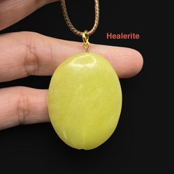 Healerite (Noble Serpentine) Genuine Stone Handmade Pendant Necklace