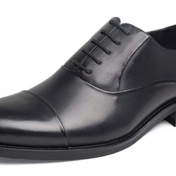 BRAND NEW IN BOX Goor Black Dress Shoes for Men Classic Modern Formal Cap Toe Oxfords Size 10 Or 10.5