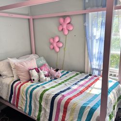 Pink Wayfair Canopy Twin Bed