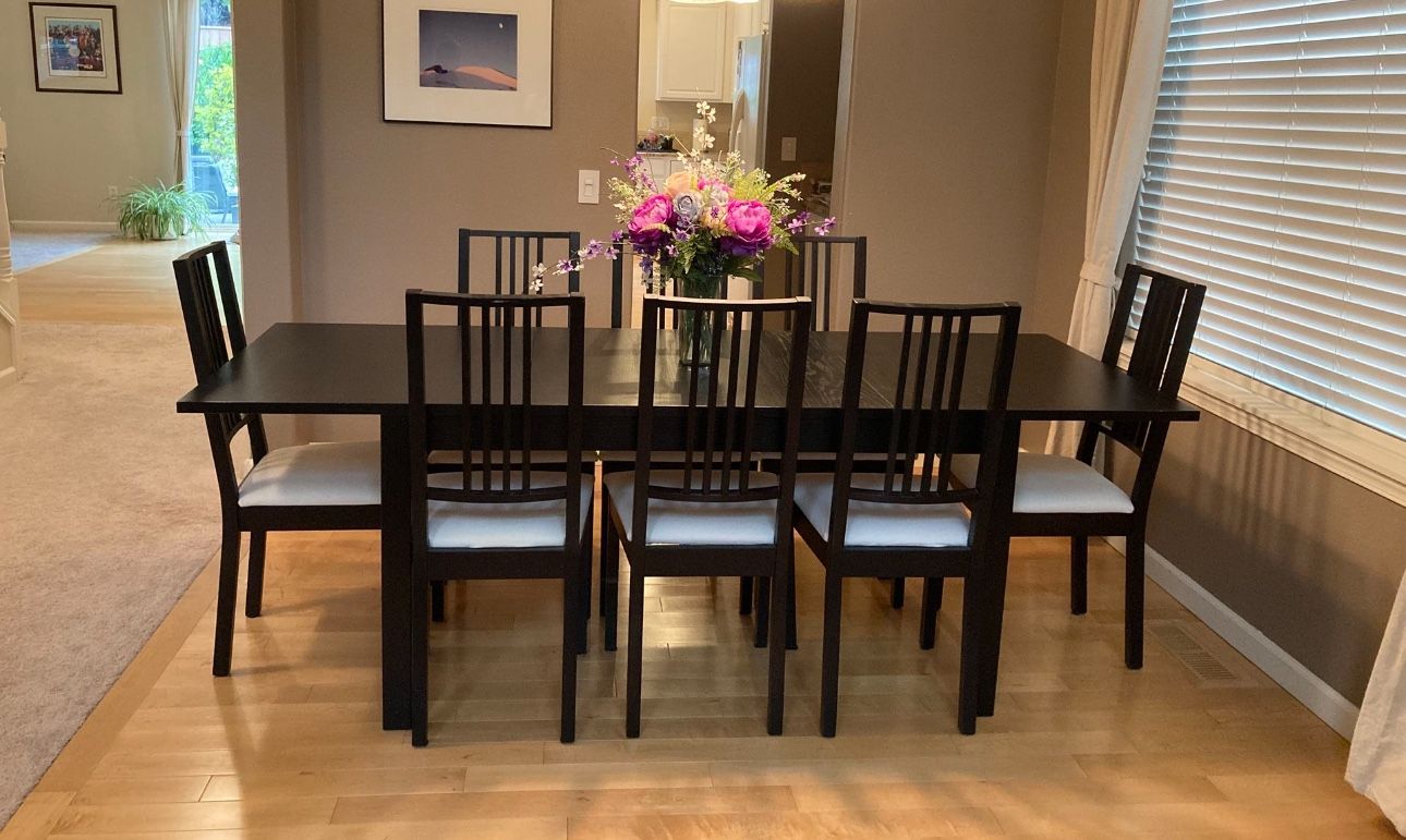 87” Large Dining Table 8 Chairs