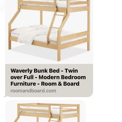 Room & Board Waverly Bunk Bed Maple, Twin Over Full 