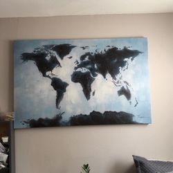 World Map Canvas Painting 