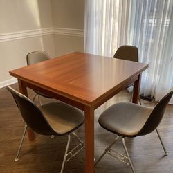Solid Wood Danish Square Dining Table/Breakfast Table/Dinette  With Leaves 