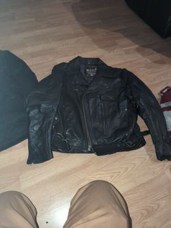Denim And Leather Jacket Real Leather Size M Motorcycle 