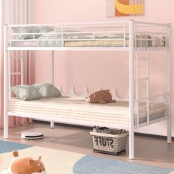 Twin Over Twin White Bunk bed 
