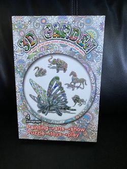 3D Coloring Puzzle Set,4 Animals Puzzles with 12 Pen Markers, Art Coloring Painting 3D Puzzle for Kids Age 7 8 9 10 11 12. Fun Creative DIY Toys Gift