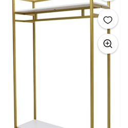 Gold wardrobe clothes hanging rack