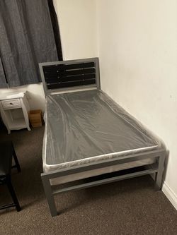 Twin bed frame and box spring.