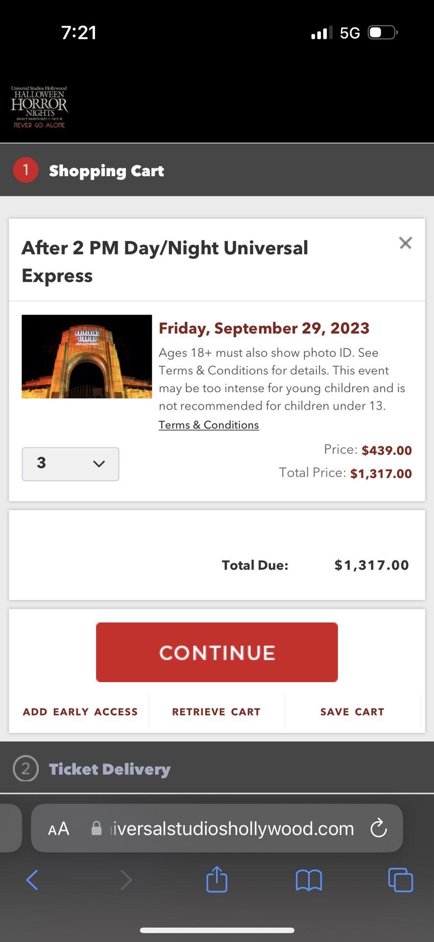 Horror Night tickets