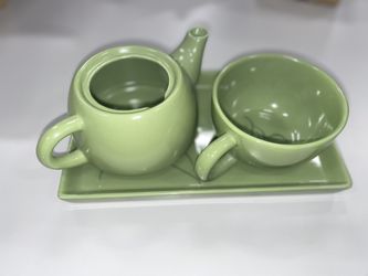 Green Tea Pot And Cup