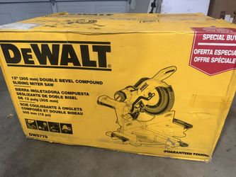 < DEWALT 15 Amp Corded 12 in. Double Bevel Sliding Compound Miter Saw, Blade Wrench and Material Clamp