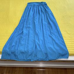 Saks Fifth Avenue Crinkle Maxi Skirt Womens Medium Stretch Blue, Size Medium Stretch , Good Conditions Used Once 