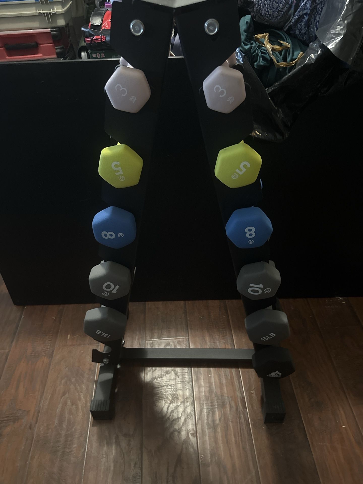 💪 Dumbbell Set with Rack – 3 to 15 lb – Full Set