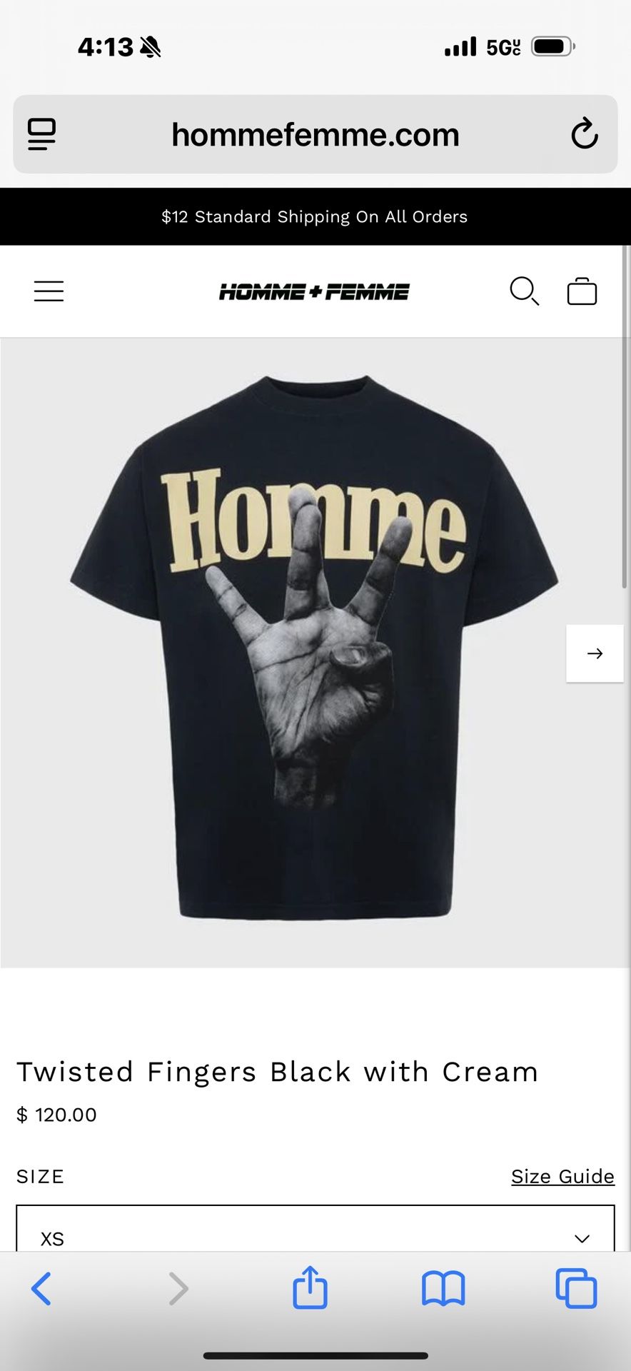 Homme Femme Twisted Fingers Tee