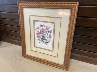 “Catchfly” Lithograph Print by Jan Loudon in Decorative Wood Frame