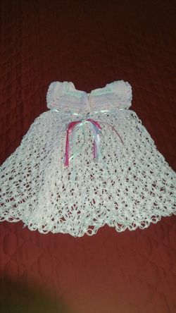 9 to 12 month crochet pink dress
