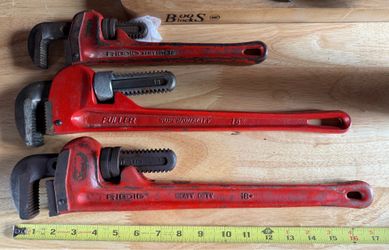 Vintage RIDGID Pipe Wrench Lot – USA Made Heavy Duty