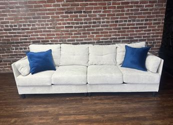 Delivery available white sofa couch