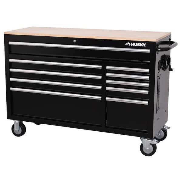 (NEW) Modular Tool Storage 52 in. W x 20 in. D Standard Duty Black Mobile Workbench Cabinet