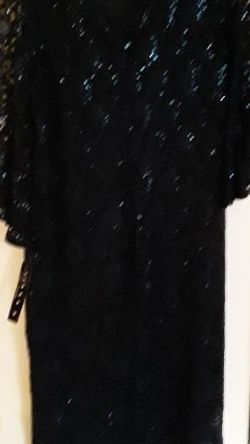 Navy Blue Lace Sequins Dress 24 W New