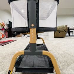 3 in 1 Baby Bassinet, Bedside Bassinet for Baby, Rocking Bassinet with Comfy Mattress and Wheels, 6 Height Adjustable Easy Folding Portable Bedside Cr