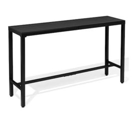 63-in Patio Plastic-Wood Top Steel Frame Bistro Bar Height Rectangle Outdoor Bar