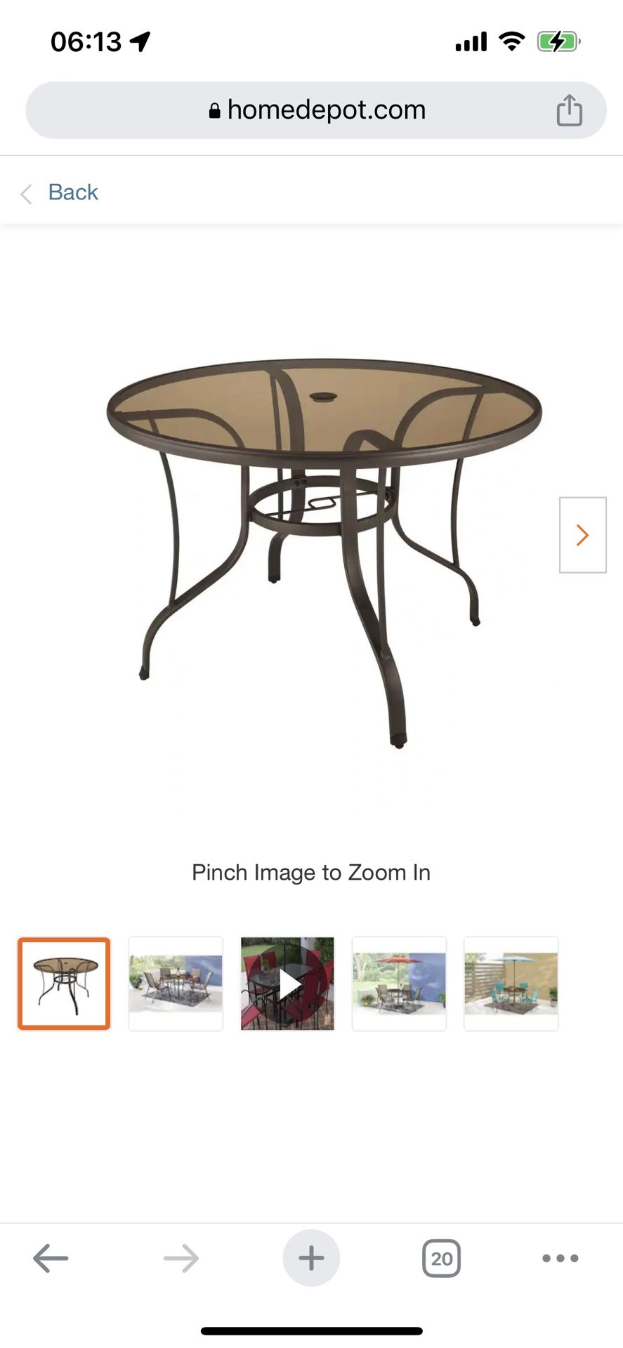 New In Box Stylewell 42” Round Dining Table Dark Taupe Finish for Sale