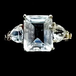White Sapphire 10k Yellow Gold Ring