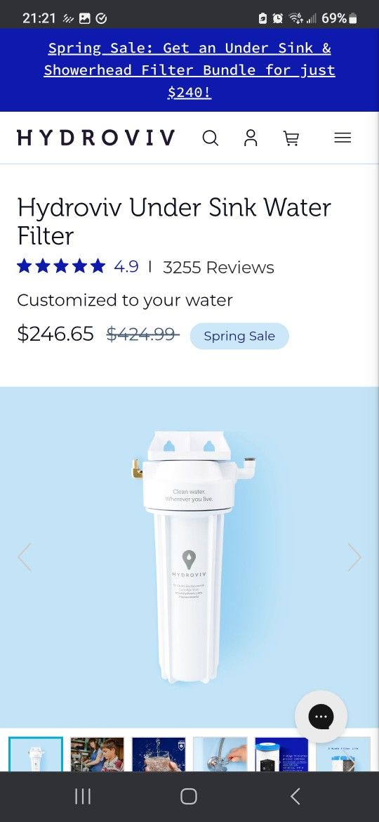 Hydroviv Under Sink Water Filter